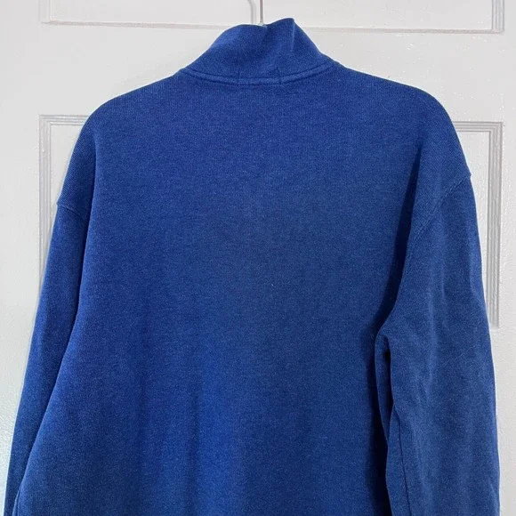 Polo Ralph Lauren Mens 1/4 Zip Pullover Extra Large XL Royal Blue Cotton Thick - Picture 5 of 11